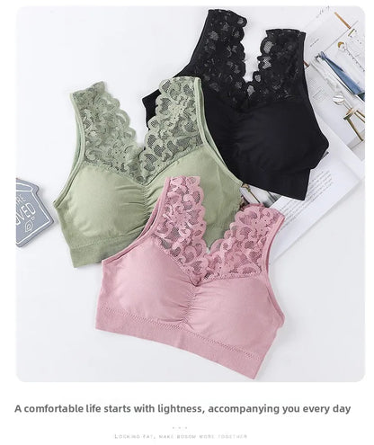 Pack of 3 Soft Lace Padded Bralette | Wireless Everyday Comfort