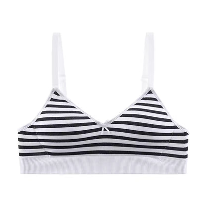 Pack of 2 Light Padded Soft T-Shirt Bras – Seamless Striped Everyday Comfort Set 807