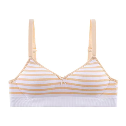 Pack of 2 Light Padded Soft T-Shirt Bras – Seamless Striped Everyday Comfort Set 807