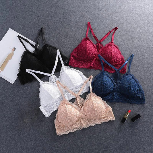 Women Seamless Lace Bra Padded Bralette Lace top 2019