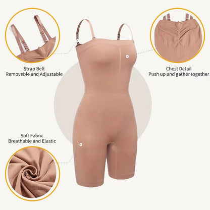 New High Quality Tummy Control Butt Lifter Seamless Body Shaper  Soft Bodysuit Removable Strap Shapewear Bodysuits for Women 3029