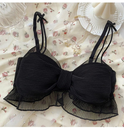 Cute Lace Bow Style Too Soft & Comfy Adjustable Straps Back Closure Bridal Padded Bra