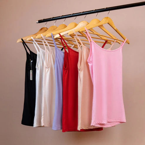 Flourish Pack Of 3 Trendy Cotton Summer Soft Comfortable Camisoles For Girls and Womens plain 016