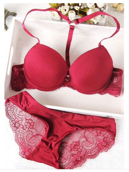 Flourish Magnet Front Open Y Back Double Padded Bra Panty Set 8801