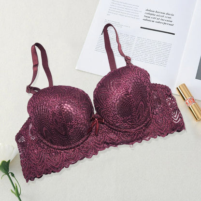 High Quality Hard Push Wired Cute Embroidered Adjustable Straps Bra 8216