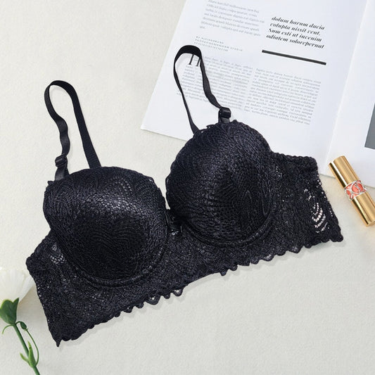 High Quality Hard Push Wired Cute Embroidered Adjustable Straps Bra 8216