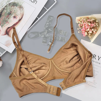Flourish IMAGE-B High Quality Non Padded 2 in 1 Cotton And invisible Straps Soft Pure Comfortable Cotton Full Coverge Non Padded T shirt Bra