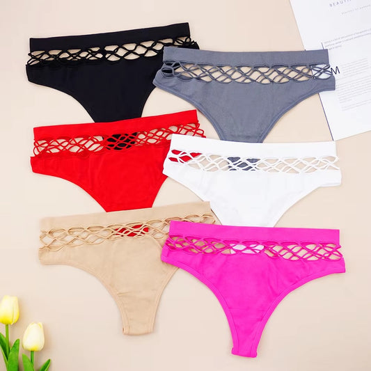 Pack Of 3 Sexy T Shape Mesh Hole Design G-string Panties 8850