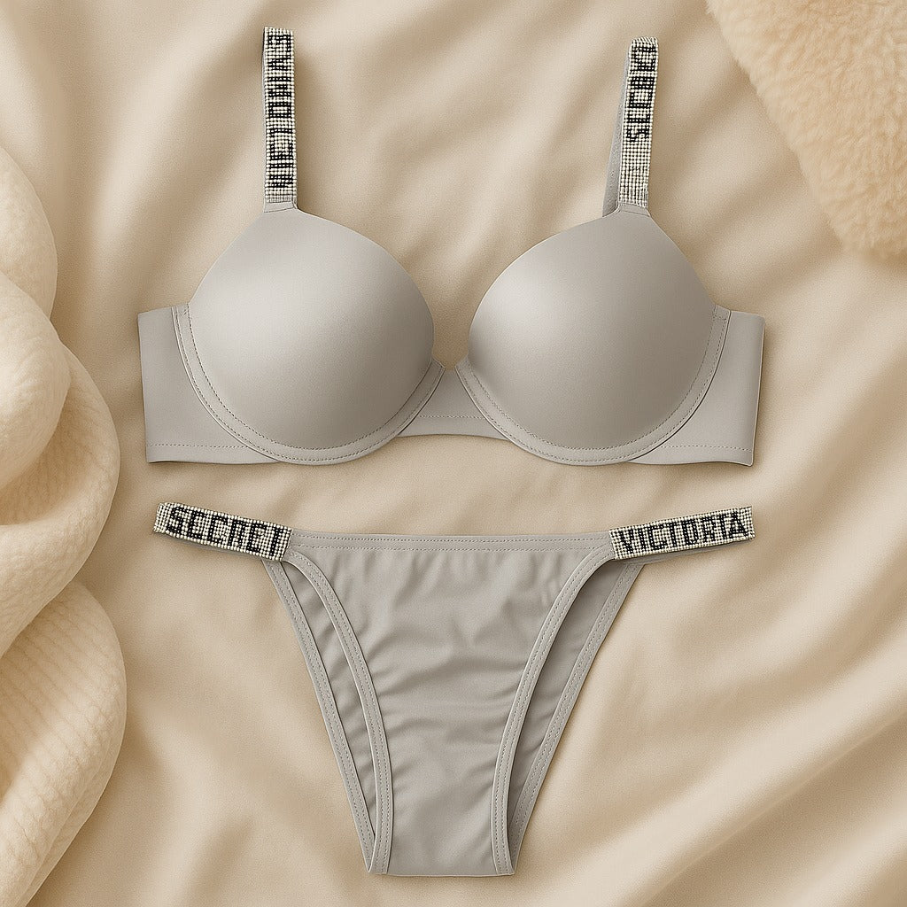 Flourish Signature Padded Bra & Panty Set – Crystal Strap Style 3036