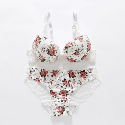 Flourish Floral Printed Ruby Rose Floral Lace Lingerie Set – Bra & Panty Set  111