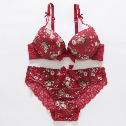 Flourish Floral Printed Ruby Rose Floral Lace Lingerie Set – Bra & Panty Set  111