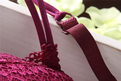 Flourish Lavender Lace Bra – Push Up & Double Padded Floral Comfort (8856)