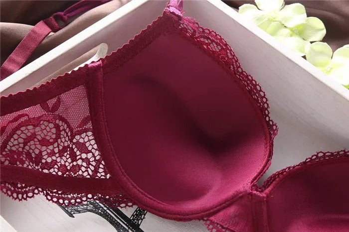 Flourish Lavender Lace Bra – Push Up & Double Padded Floral Comfort (8856)