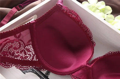 Flourish Lavender Lace Bra – Push Up & Double Padded Floral Comfort (8856)