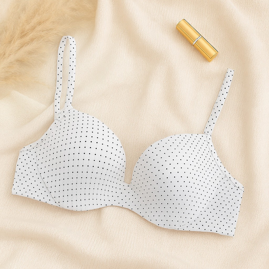 Flourish Premium Wired Padded Polka-Dot Everyday Bra – 7057