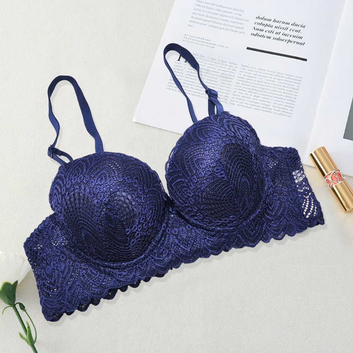 Flourish Double Padded Wired Lace Bra – Bridal & Everyday Stylish Support 8216