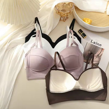 Pack Of 3 Soft Padded Double-Strap Seamless Bra – Comfortable Daily Wear Cotton Blend Bra for Girls & Women – Daisin 828