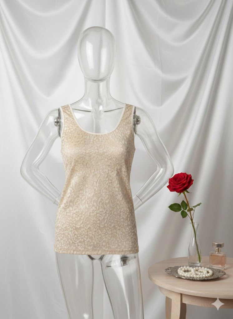 Pack of 3 Lace Camisole Tank Tops for Women – Premium Soft Stretch Innerwear, Elegant Floral Lace Design, Comfortable  Skin, Black & White