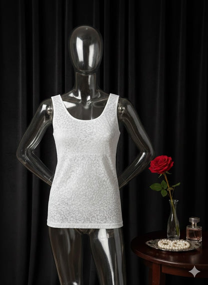 Pack of 3 Lace Camisole Tank Tops for Women – Premium Soft Stretch Innerwear, Elegant Floral Lace Design, Comfortable  Skin, Black & White