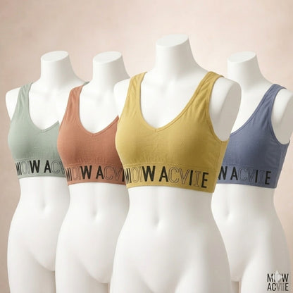 Flourish Pack of 3 Padded Soft Comfort Sports Bra – Stretchable Breathable Fabric