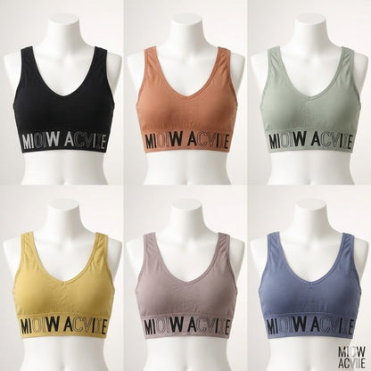 Flourish Pack of 3 Padded Soft Comfort Sports Bra – Stretchable Breathable Fabric