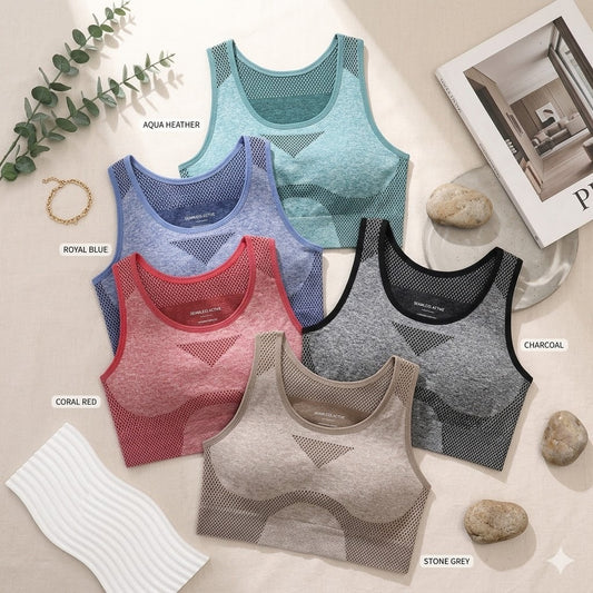 Flourish Pack of 2 Padded Soft Comfort Sports Bra – Stretchable Breathable Fabric G206