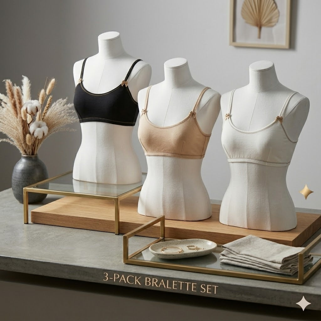 Flourish Pack of 3 'The Heart' Seamless Knit Bralette -590