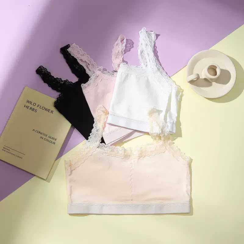 Flourish pack of 3 Teenagers Elegant Floral Lace Camisole Bra Pack -K20