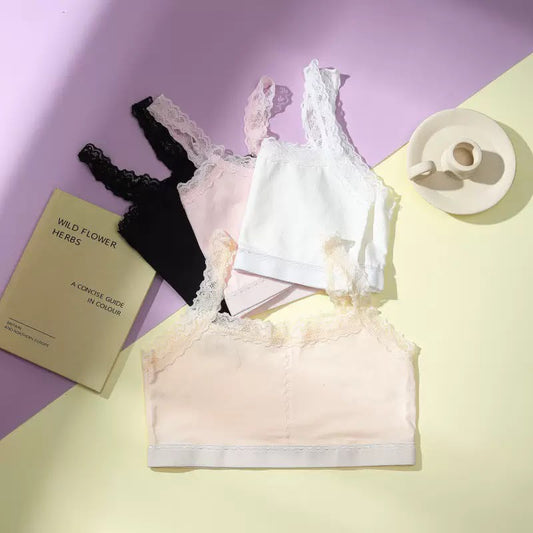 Flourish pack of 3 Teenagers Elegant Floral Lace Camisole Bra Pack -K20