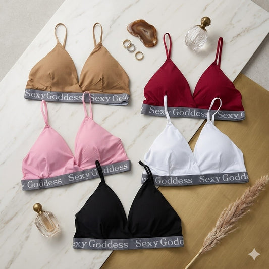 Flourish Pack of 3 Seamless Cotton Triangle Cup Bralette 125