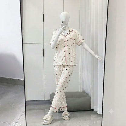 Women's Printed Button-Down Night Suit – Soft & Comfortable Cotton Pajama Set