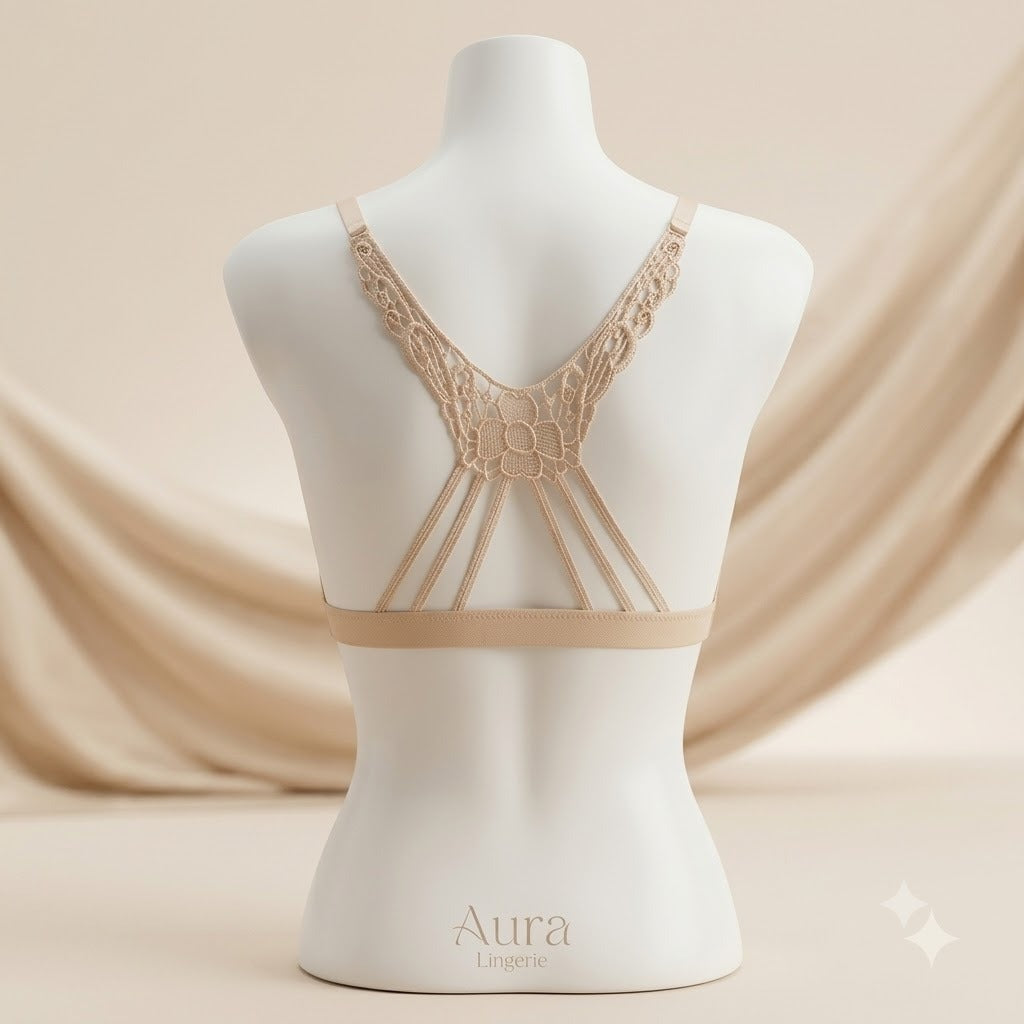 Flourish Women's Front Open Padded Bra – Wire-Free Everyday Comfort & Smooth Support