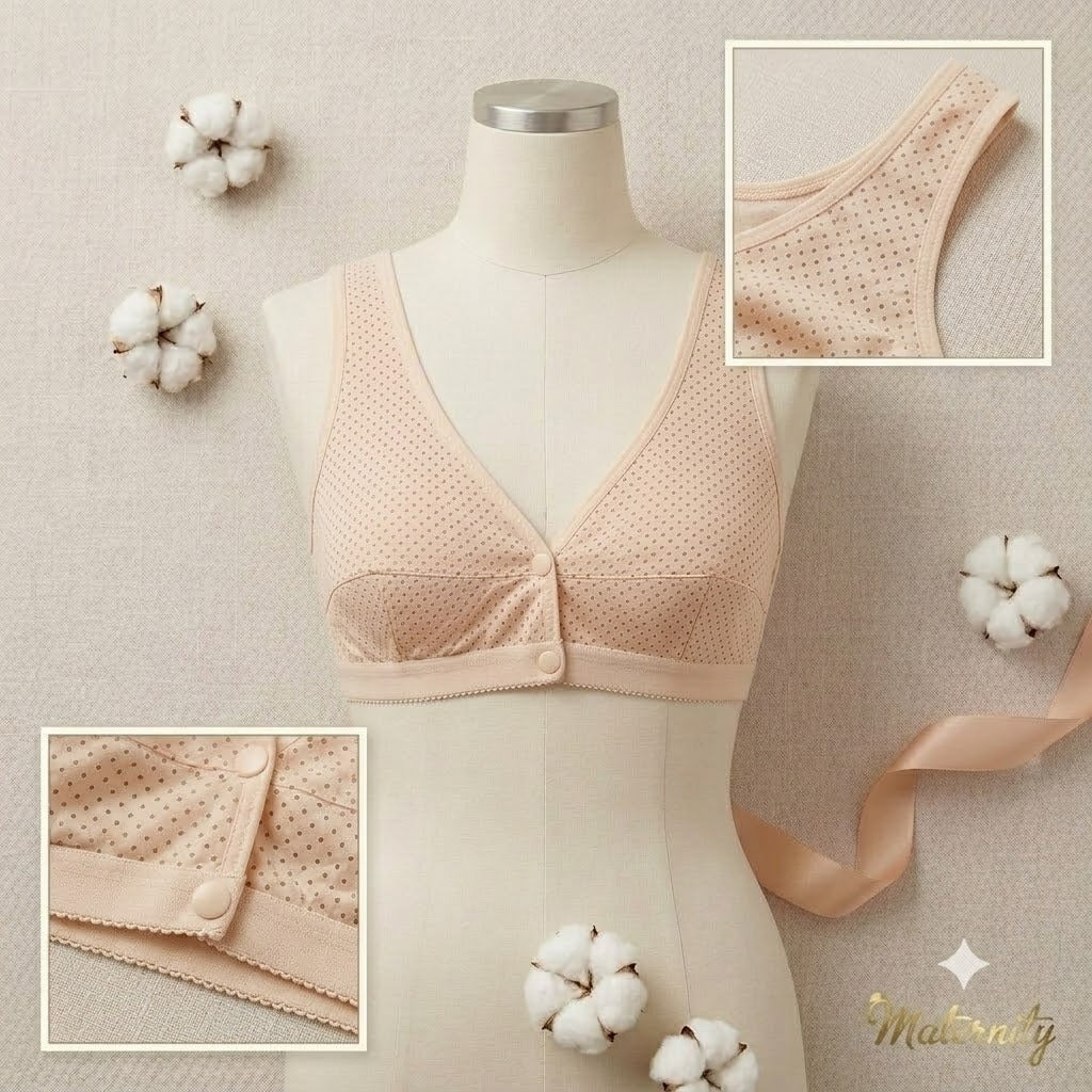 Women's Front Open Maternity Nursing Bra – Soft Cotton Feeding Bra for Pregnancy & Breastfeeding -109