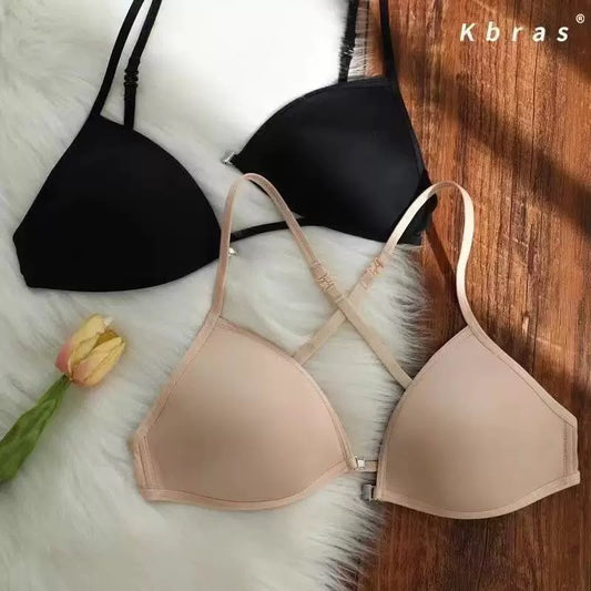 Stylish Front Closure Triangle Cup Bra with Convertible Adjustable Straps -k164