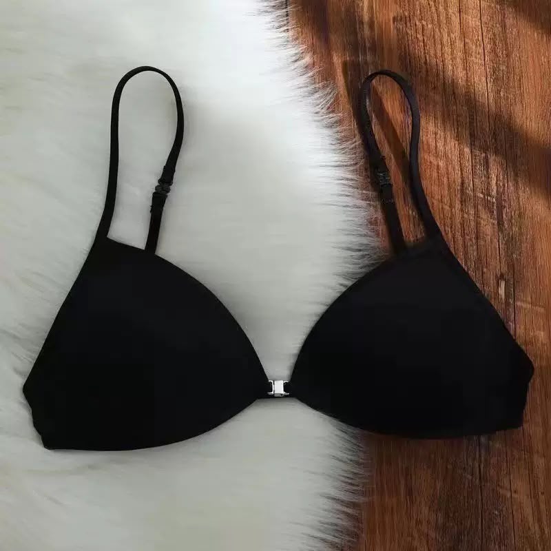 Stylish Front Closure Triangle Cup Bra with Convertible Adjustable Straps -k164