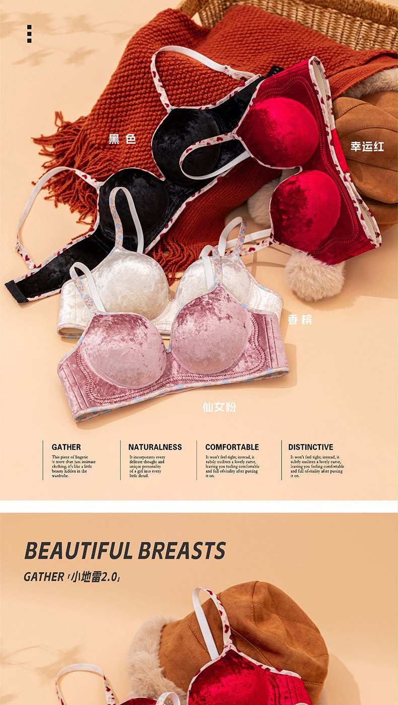 Super Thick 6cm Ultra Push Up Velvet Bra - Wireless Seamless  Bralette -21 Velvet BRA
