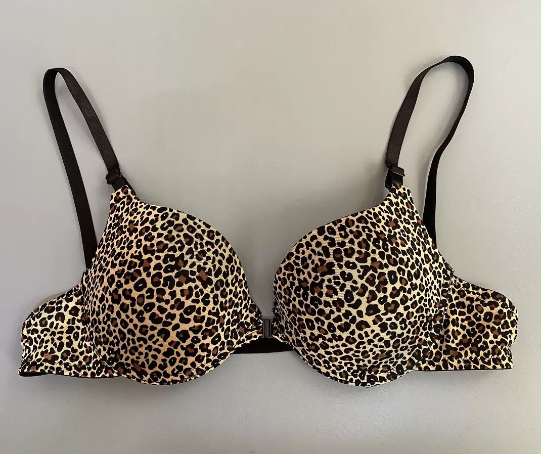 Leopard Print Front-Closure Push-Up Bra – Bold Style & Everyday Comfort -1501 Leopard