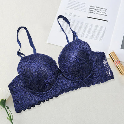 High Quality Hard Push Wired Cute Embroidered Adjustable Straps Bra 8216