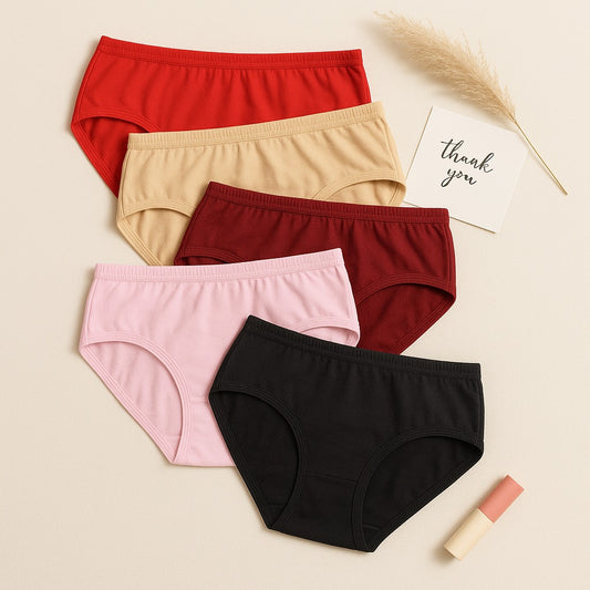 Flourish Budget Pack of Comfortable Cotton Brief Women Seamless Underwear Panties