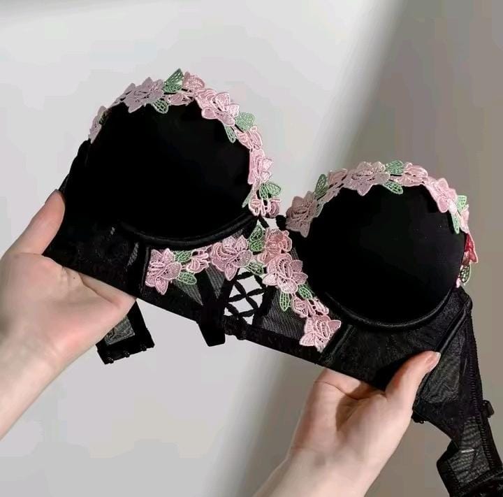 Flourish Green Blossom Lace Bra & Panty Set 115