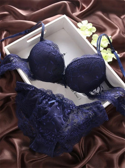 Flourish Lavender Lace Bra – Push Up & Double Padded Floral Comfort (8856)