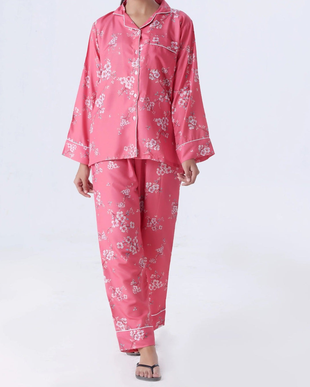Flourish Women’s Linen Pajama Set – 2-Piece Sunshine Dreams Print Nightwear