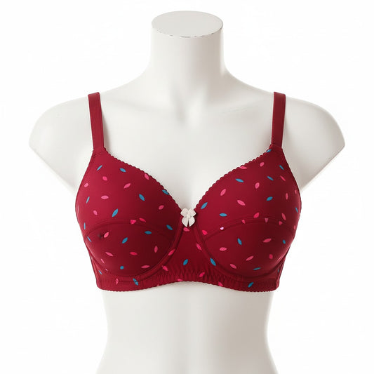 1 Pc Light Padded Cotton Printed  Soft & Breathable Bra