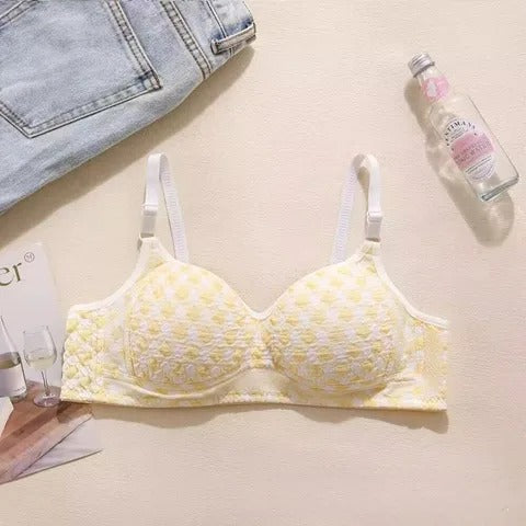 Pack of 2 Checkered Teenage Cotton Bra – Soft, Stylish & Everyday Comfort for Teenagers 8411