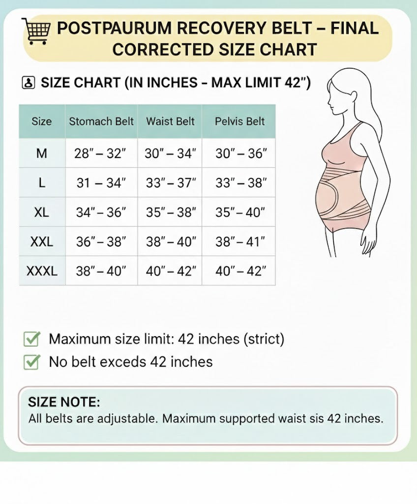 Buy 1 Postpartum Belt & get 1 Nursing pad free- After Delivery Support Recovery | Body Shaper Belt for Women for After Birth Postnatal C-section | Waist Pelvis Shapewear Wrap Postpartum Girdle 3830-16