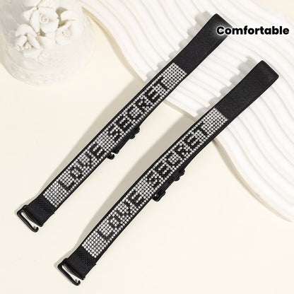 Detachable Fancy Rhinestone Bra Straps Pair - Adjustable Sparkle Straps for Party Wear
