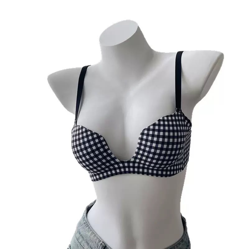 Pack of 2 Fashionable Deep U Push-Up Soft Support Bra 3D Shaping for Small Breasts Comic Bust Big Maker Soft Women's Underwear Seamless