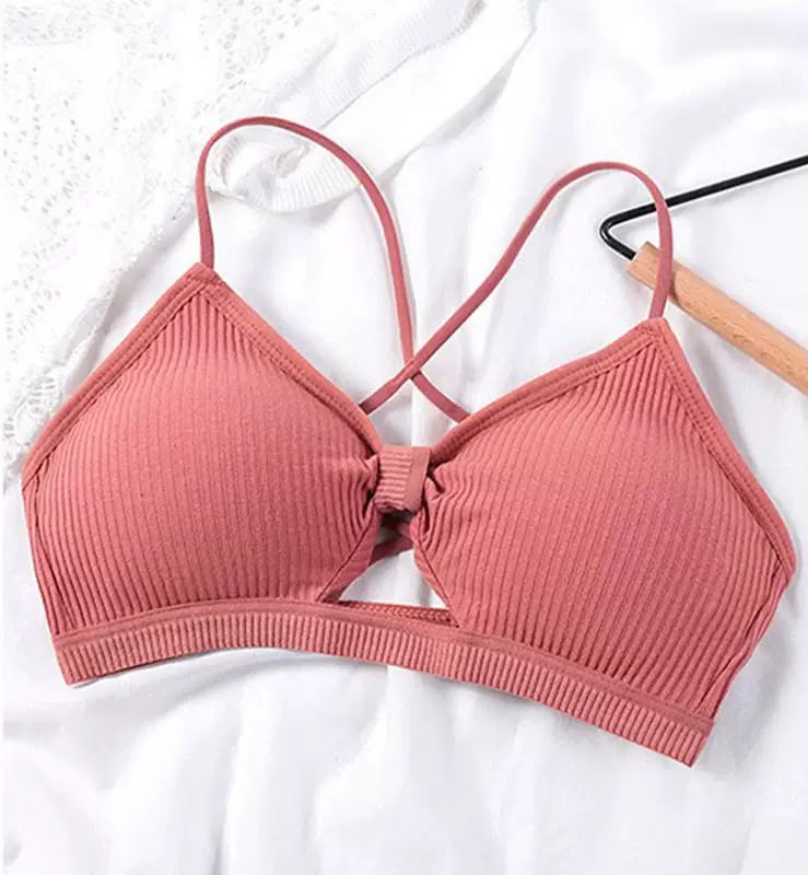 New Ribbed Seamless Bralette – Double Strap Wireless Everyday Comfort Bra