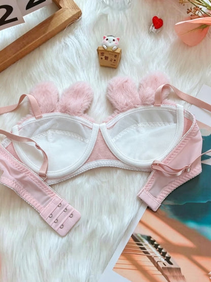 New High Quality Sexy Cute Anime Soft Plush Design bra underwear Japanese cartoon rabbit underwear Bra & Panty Set 581
