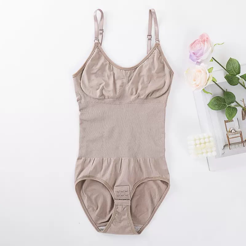 Seamless Tummy Control Padded Bodysuit – Open-Bust Crotch Hook Sculpting Shaper-8026